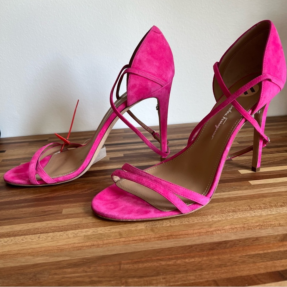 NWT Salvatore Ferragamo Ines Pink Suede Stiletto heels - Picture 5 of 12